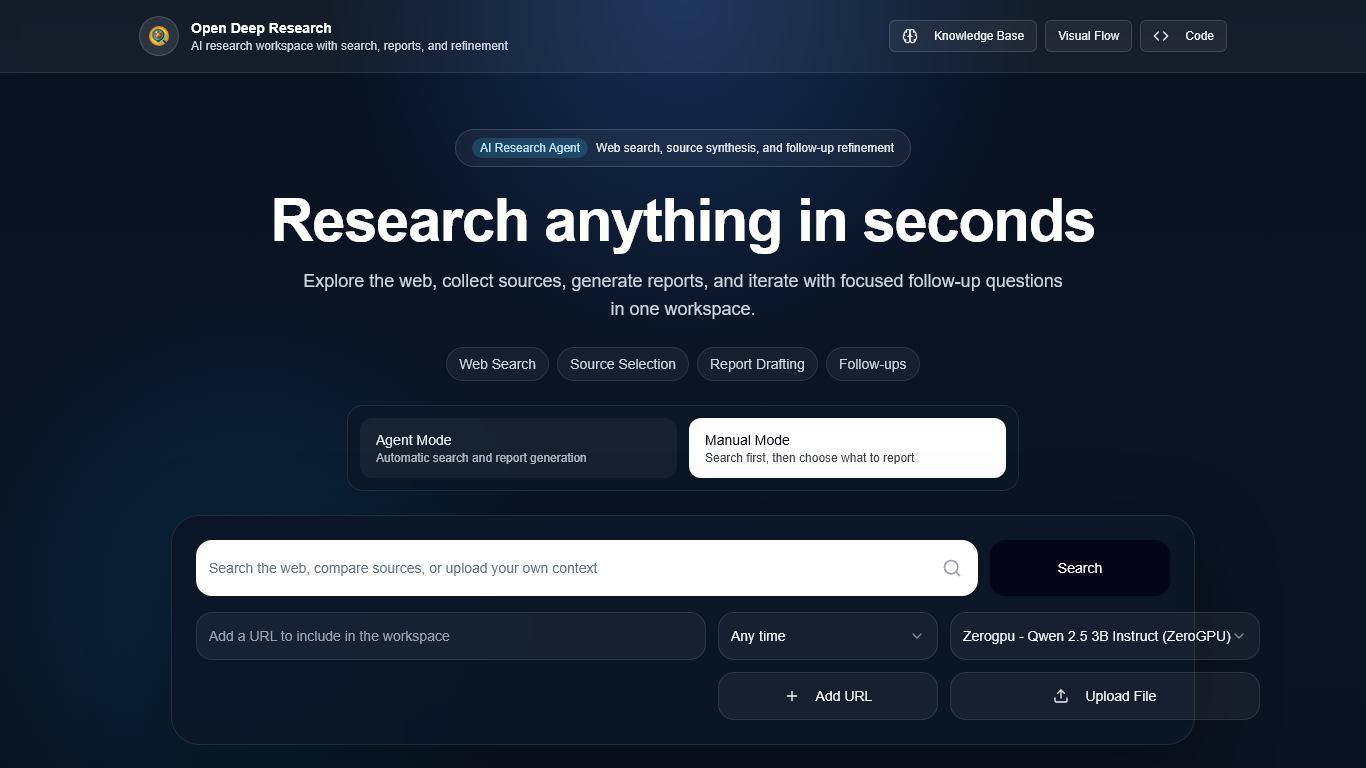 Open Deep Research Cloudflare Worker screenshot