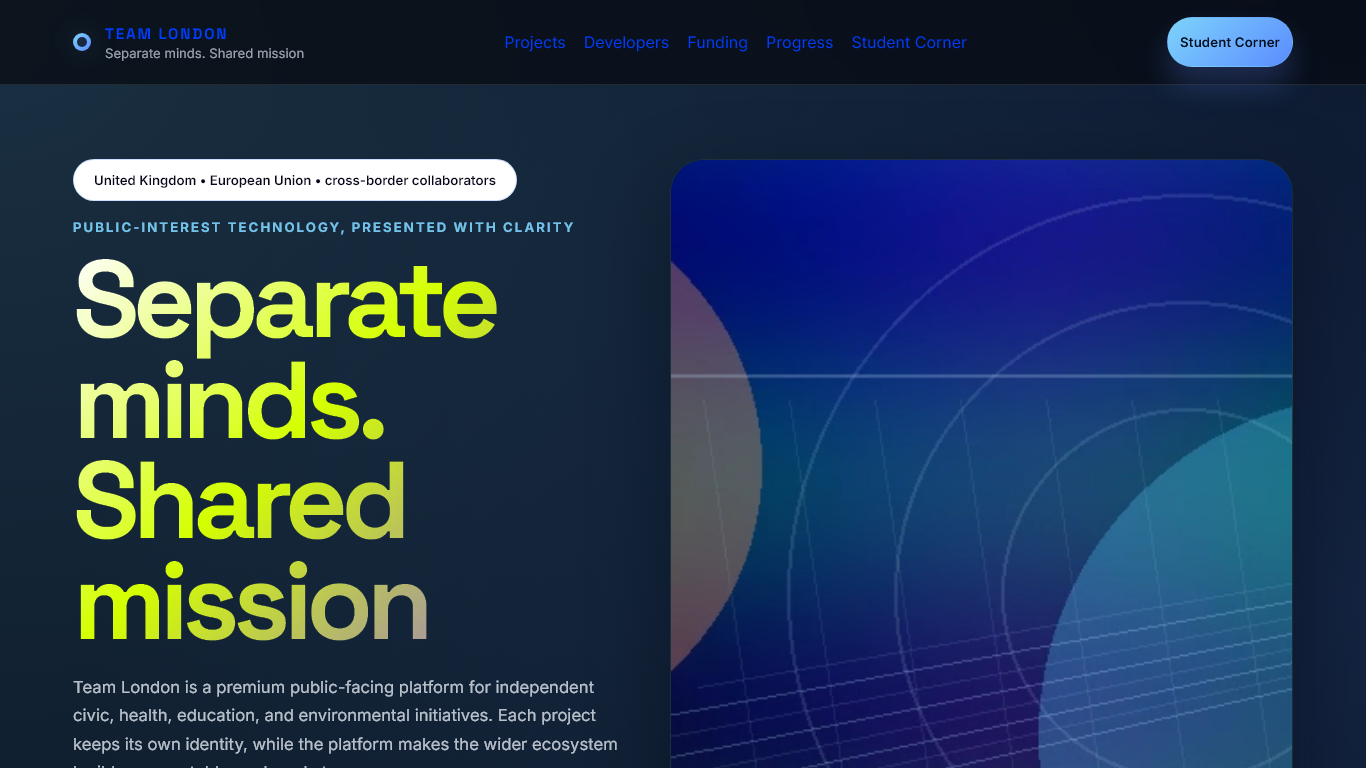 Team London website screenshot